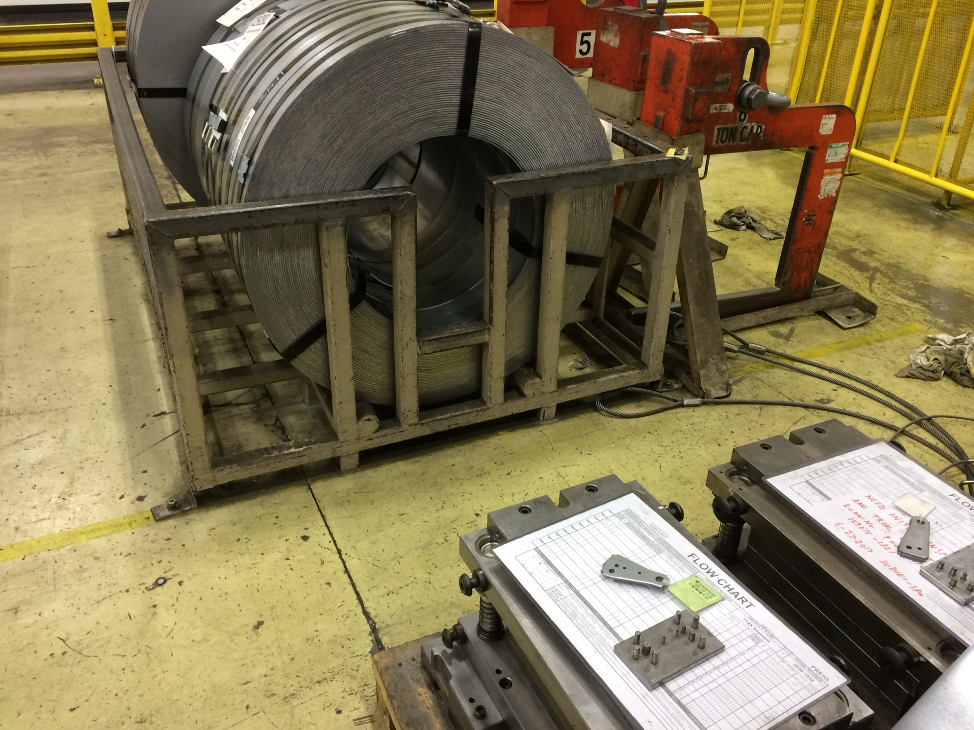 Industrial coil storage rack installation project - EHS material handling